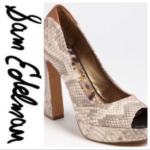 💕SALE💕Sam Edelman Snakeskin Tacoma Heels